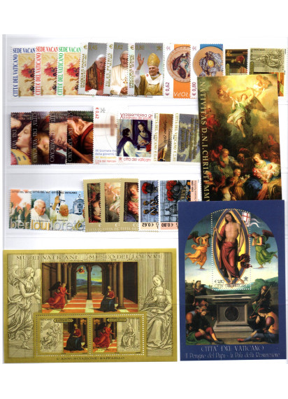 2005 Annata Completa nuovi 26 Val. + 2 foglietti + 1 libretto Benedetto XVI